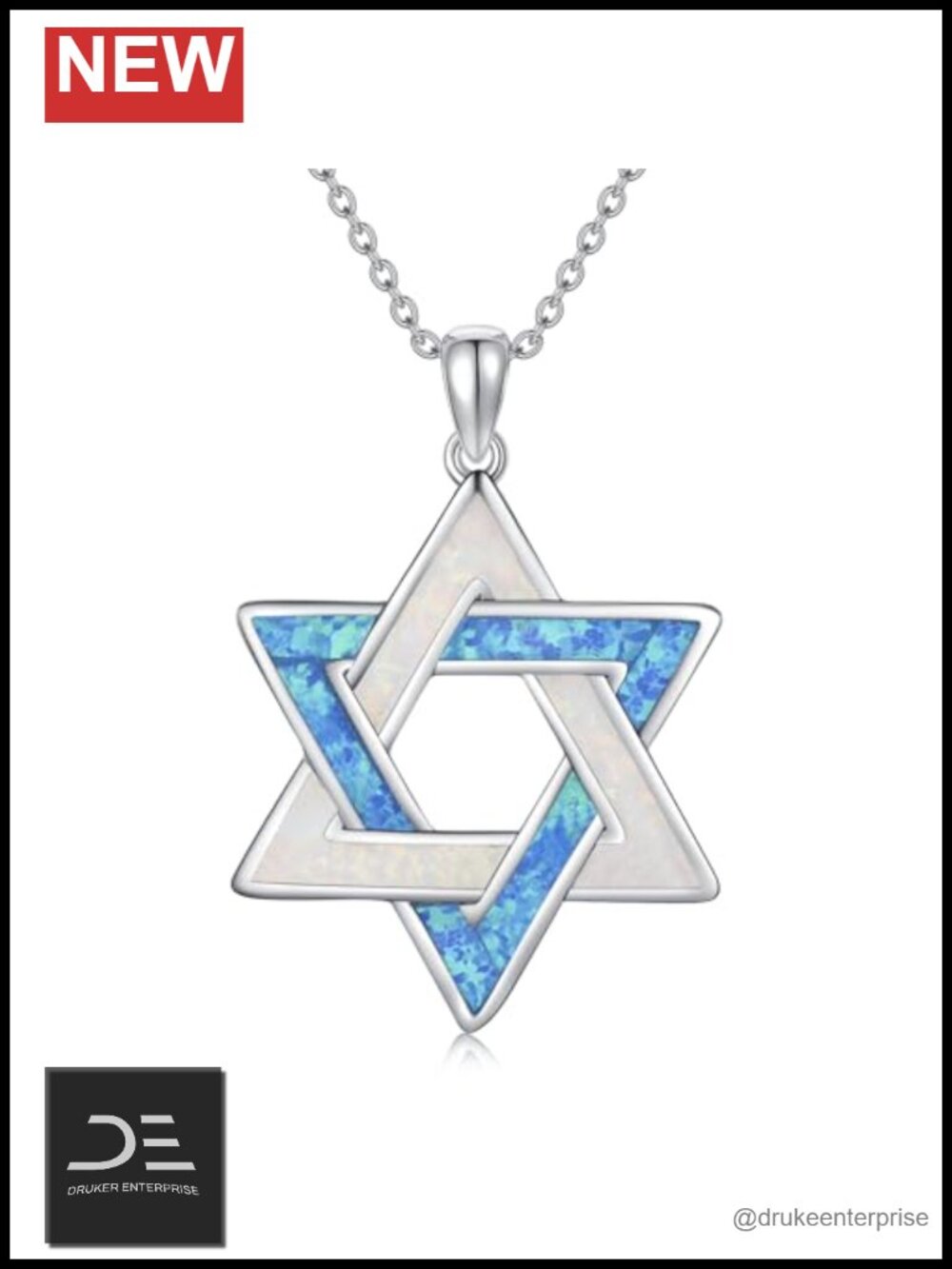 Sterling Silver Star of David Pendant Necklace Jewish Hanukkah Gift